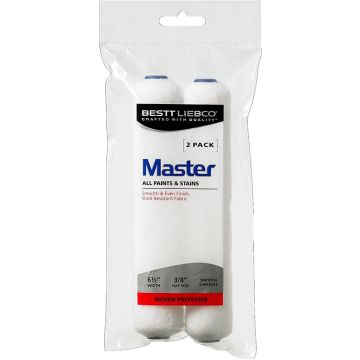 Bestt Liebco 6-1/2" x 3/8" Nap White Woven Mini Roller Covers (2pk)