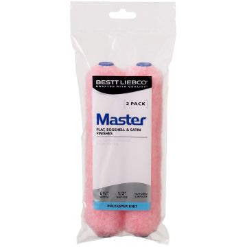 Bestt Liebco 6-1/2" x 1/4" Nap Pink Knit Mini Roller Covers 2pk