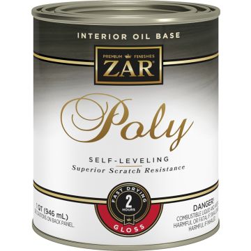 Zar 1Qt Gloss Poly Self-Leveling Interior Oil-Based Polyurethane