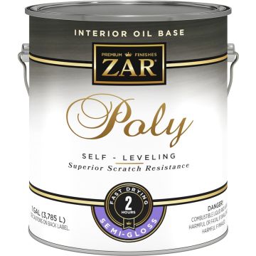 Zar 1gal Semi-Gloss Poly Self-Leveling Interior Oil-Based Polyurethane