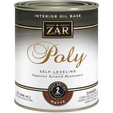 Zar 1Qt Matte Poly Self-Leveling Interior Oil-Based Polyurethane