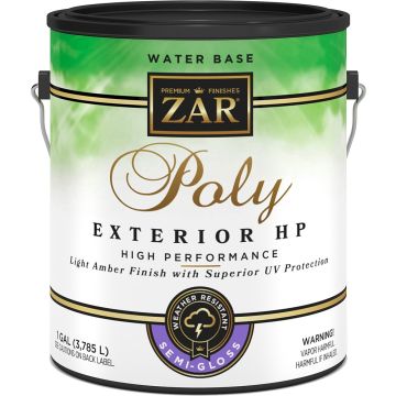 Zar 1gal Semi-Gloss Poly High Performance Exterior Water-Based Polyurethane
