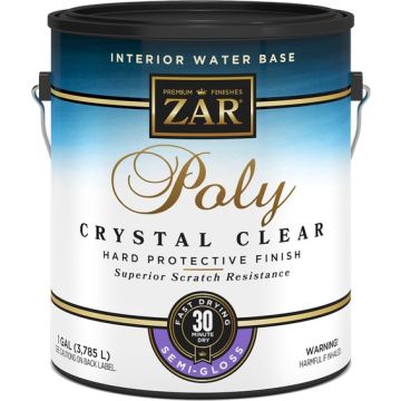 Zar 1G Semi-Gloss Poly Crystal Clear Interior Water-Based Polyurethane