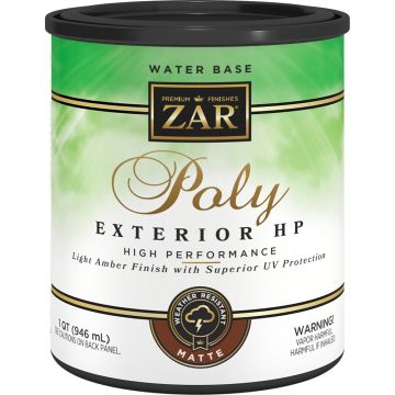 Zar 1Qt Matte Poly High Performance Exterior Water-Based Polyurethane