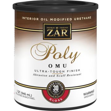 Zar 1Qt Gloss Poly OMU Ultra Tough Interior Oil Modified Urethane