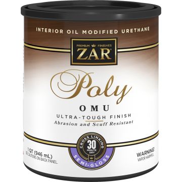 Zar 1Qt Semi-Gloss Poly OMU Ultra Tough Interior Oil Modified Urethane