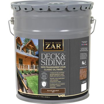 ZAR 5gal Black Walnut Deck and Siding Semi-Transparent Stain Classic Oil Finish