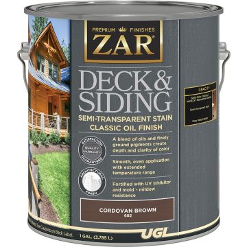 ZAR 1gal Cordovan Brown Deck and Siding Semi-Transparent Stain Classic Oil Finish