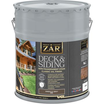 ZAR 5gal Emerald Gray Deck and Siding Semi-Transparent Stain Classic Oil Finish