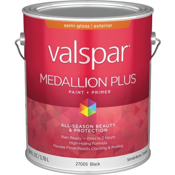 Valspar 1gal Semi-Gloss Finish Black Medallion Plus Exterior Paint & Primer