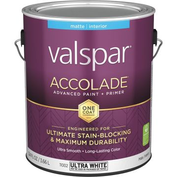 Valspar 1gal Matte Finish Ultra White Accolade Interior Paint & Primer