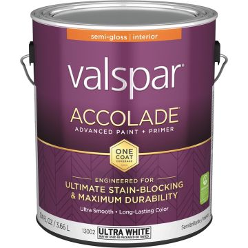 Valspar 1gal Semi-Gloss Finish Ultra White Accolade Interior Paint & Primer