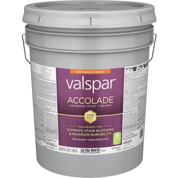 Valspar 5gal Semi-Gloss Finish Ultra White Accolade Interior Paint & Primer