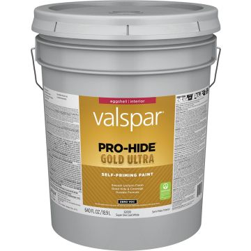 Valspar 5gal Eggshell Finish Super One Coat White Pro-Hide Gold Ultra Interior Paint