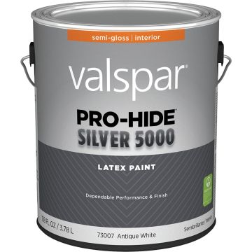 Valspar 1gal Semi-Gloss Finish Antique White Pro-Hide Silver 5000 Interior Paint
