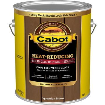 Cabot 1gal Equestrian Brown Heat-Reducing Solid Color Stain + Sealer w/Cool Feel Technology
