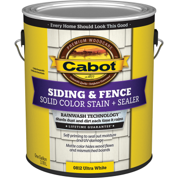 Cabot 1gal Ultra-White Solid Color Acrylic Siding Stain