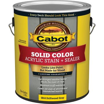 Cabot 1gal Driftwood Gray Solid Color Decking Acrylic Stain