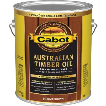Cabot 1gal Jarrah Brown Australian Timber Oil Wood Finish (High Performance)