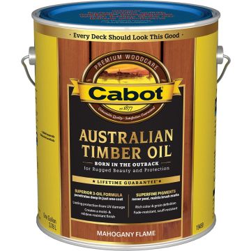 Cabot 1gal Mahogany Flame Australian Timber Oil Wood Finish (Low Odor)