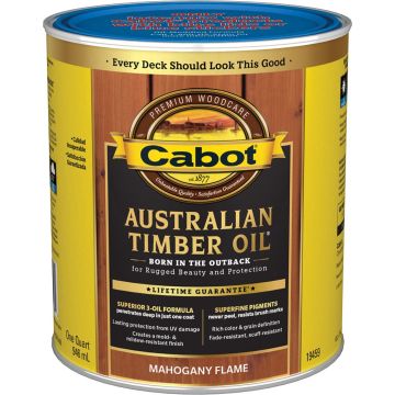 Cabot 1Qt Mahogany Flame Australian Timber Oil Wood Finish (Low Odor)