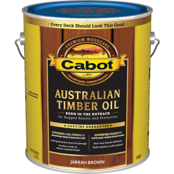 Cabot 1gal Jarrah Brown Australian Timber Oil Wood Finish (Low Odor)