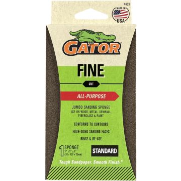 Gator Fine 3" x 5" x 1" Jumbo Sanding Sponge All Purpose