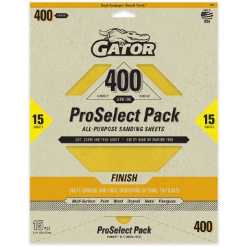 Gator Premium Dry Sand Sheet-Finish 400 Grit 9 in. x 11 in. (15pk)