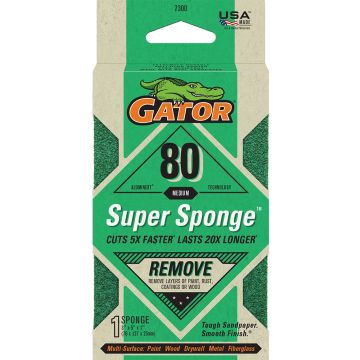 Gator 80 Grit 3" x 5" x 1" Super Sponge Remove