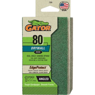Gator 80 Grit 3" x 5" x 1" Premium Dual Angled Sanding Sponge Drywall