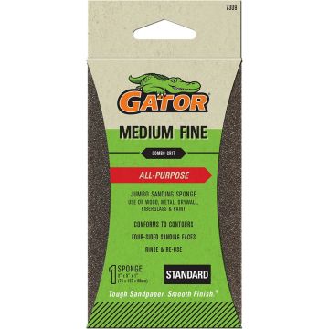 Gator Med/Fine 3" x 5" x 1" Jumbo Sanding Sponge-All Purpose