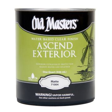 Old Masters 1Qt Matte Ascend Ext Water Based Clear Finish