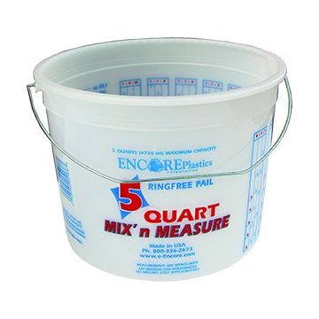 IPL / Leaktite 5qt Clearvue Ringfree Pail w/ Wire Handle & Graduations