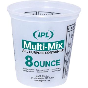 IPL / Leaktite 8oz Clear Mix N Measure Container Plus Ratios