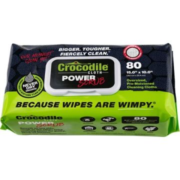 Crocodile Cloth 10" x 15" PowerScrub Wipes (80 Pack)