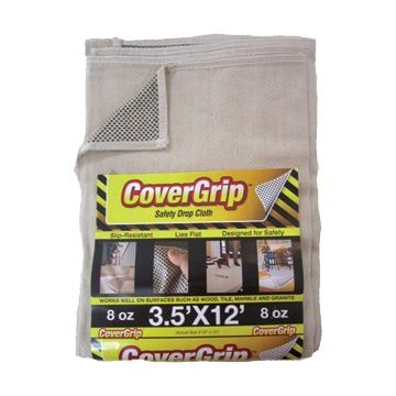 CoverGrip 3.5' x 12' 8oz Non-Slip Safety Drop Cloth