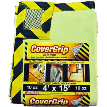CoverGrip 4' x 15' 10oz Non-Slip Safe Path Drop Cloth