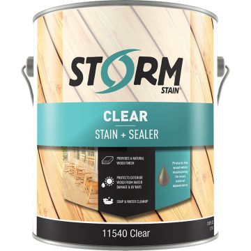 Storm 1gal Clear Stain & Sealer Dual Dispersion 100 VOC