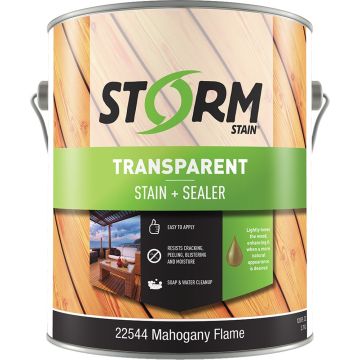 Storm 1gal Transparent Stain & Sealer Dual Dispersion Mahogany Flame (100 VOC)