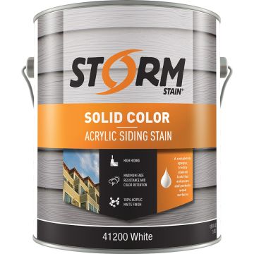 Storm 1gal Solid Color Acrylic Siding Stain White (250 VOC)
