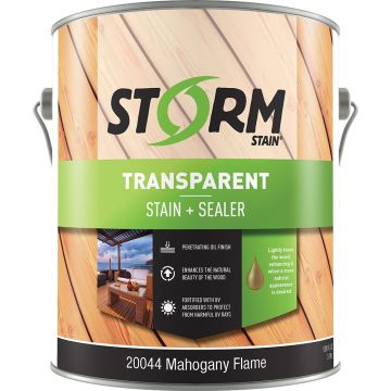 Storm 1gal Mahogany Flame Transparent Stain + Sealer 250 VOC