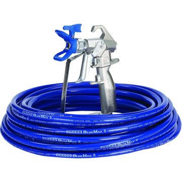 Graco Contractor Airless Gun, RAC X, BlueMax II Airless Hose, 1/4" x 50', 3' Whip Hose