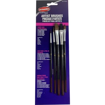 Dynamic 5pc Camel Hair & Bristle Artist Brush Set