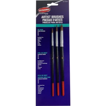 Dynamic 3pc Round Ox Hair Artist Brush Set