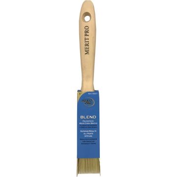 Merit Pro 1" White China Bristle Polyester Beavertail Brush