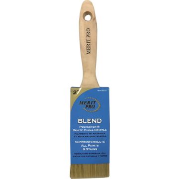 Merit Pro 2" White China Bristle Polyester Beavertail Brush