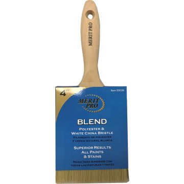 Merit Pro 4" White China Bristle Polyester Beavertail Brush