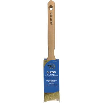 Merit Pro 1-1/2" White China Bristle Polyester Angle Sash Brush