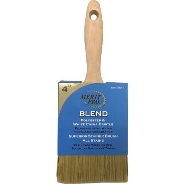 Merit Pro 4" White China Bristle Polyester Stainer Brush