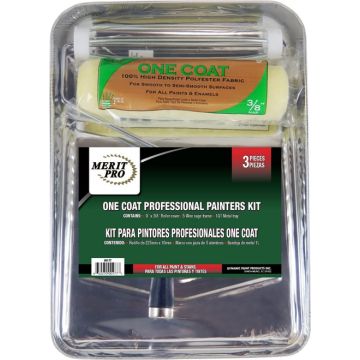 Merit Pro 3pc One Coat Professional Painters Roller Kit w/Metal Tray